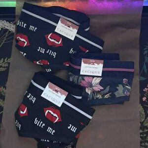 Cacique Intimates Wide Band Cotton Thong panties 3CT  NEW W/tags